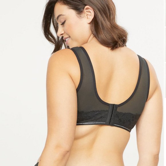 CACIQUE Modern Lace & Mesh Unlined No-Wire Bra 0-2 - Picture 2 of 6